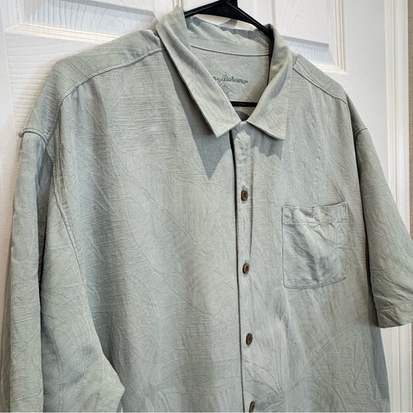 Tommy Bahama Men's XL Short Sleeve Button Down Light Green 100% Silk - Picture 3 of 8